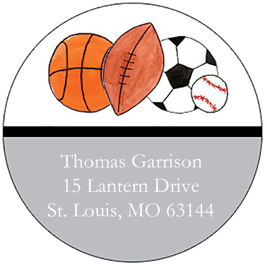 Star Athlete Round Address Labels